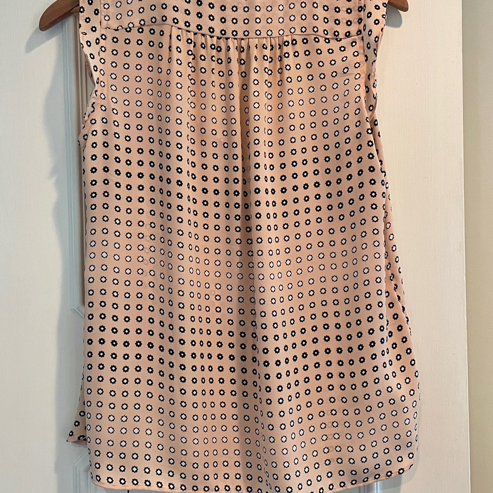 Polka Dot Sleeveless Top - Cream and Black - Picture 2 of 5